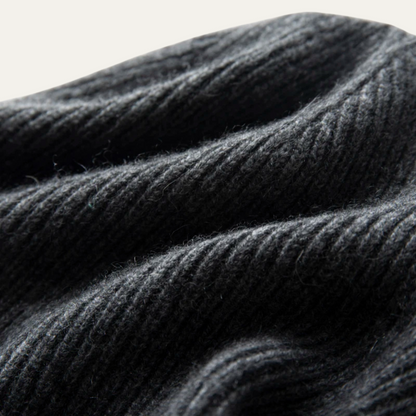Warm Mens Ribbed Cashmere Winter Hat