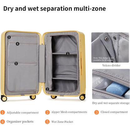 Durable 20 Lightweight Carry-On Suitcase with Hard Shell
