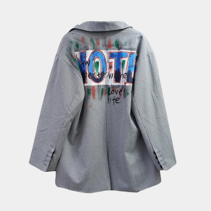 Large Fit Checked Ladies Jacket