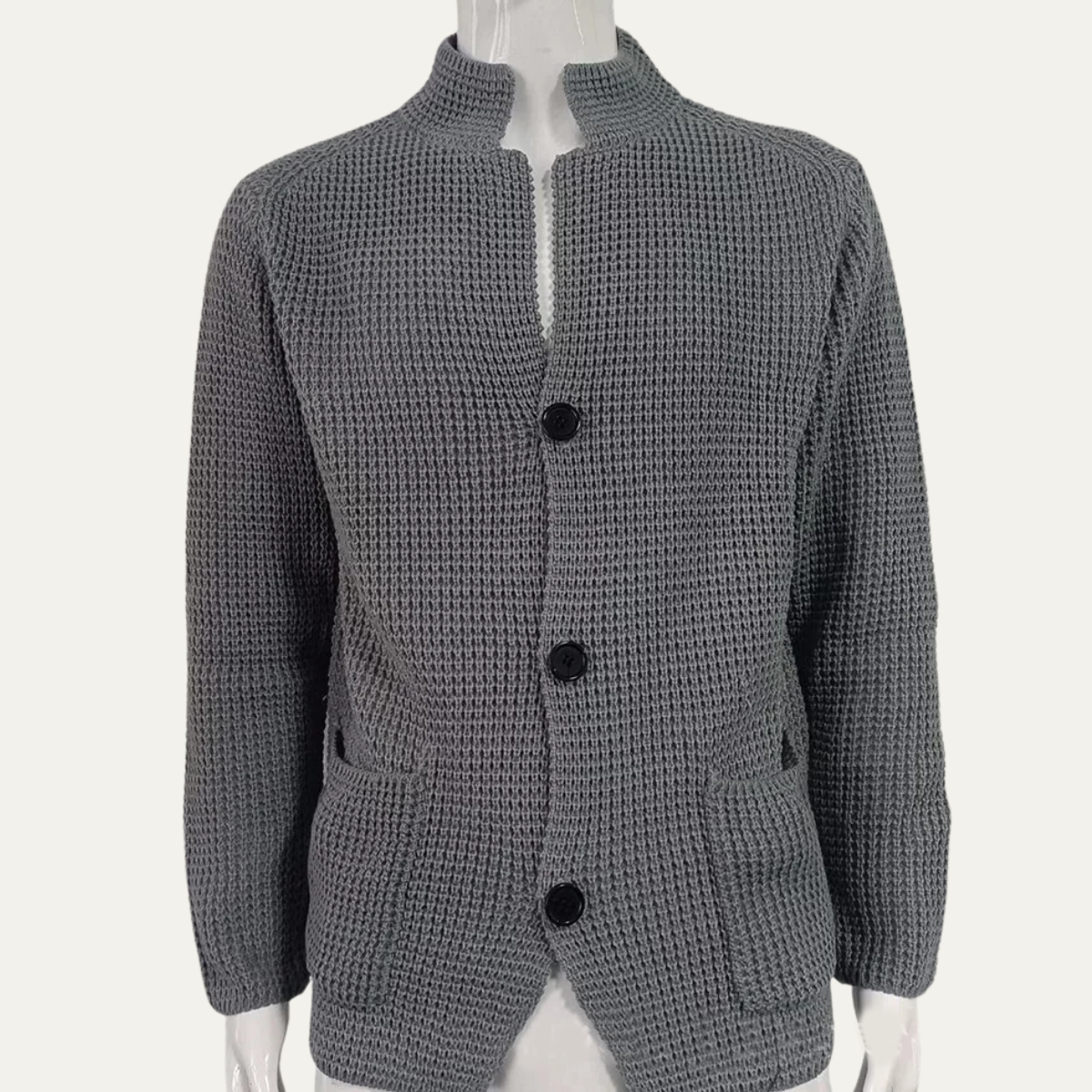 Men's Fashionable Crew Neck Knit Button Cardigan