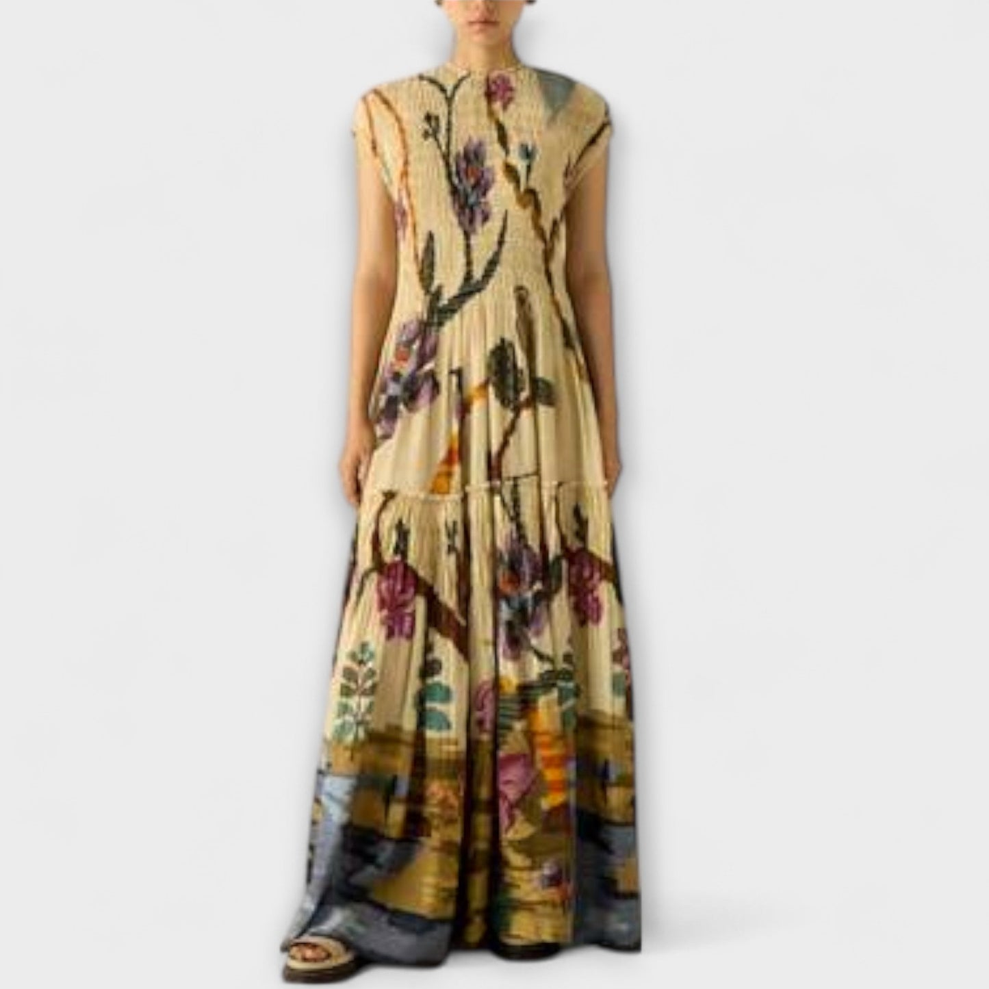 Elegant Floral Long Evening Dress for Women