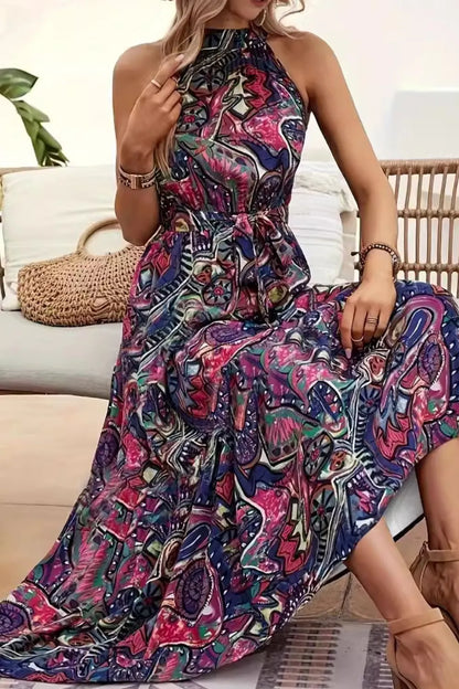 Flowy Garden Off Shoulder Dress