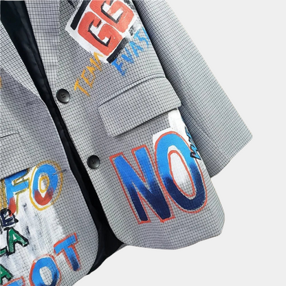 Large Fit Checked Ladies Jacket