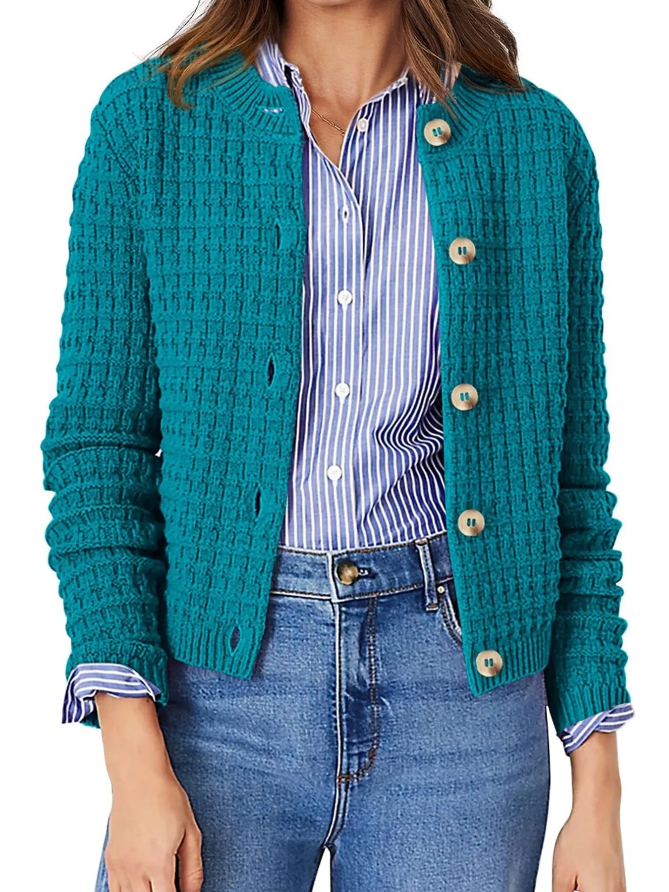 Soft Cable Knit Open Cardigan - EasyApparels
