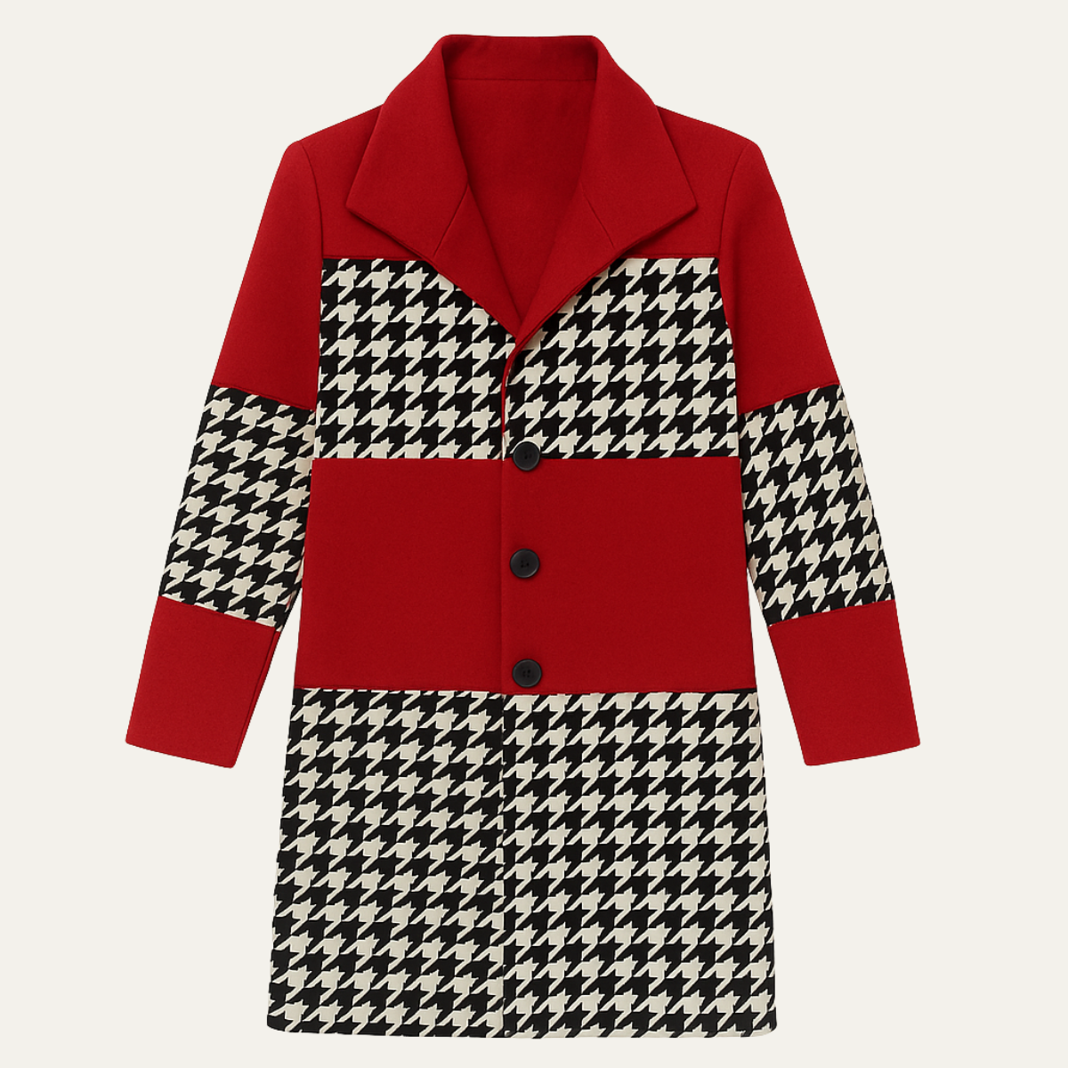 Mens Vintage Patchwork Quilted Long Coat with Pockets - Vossary