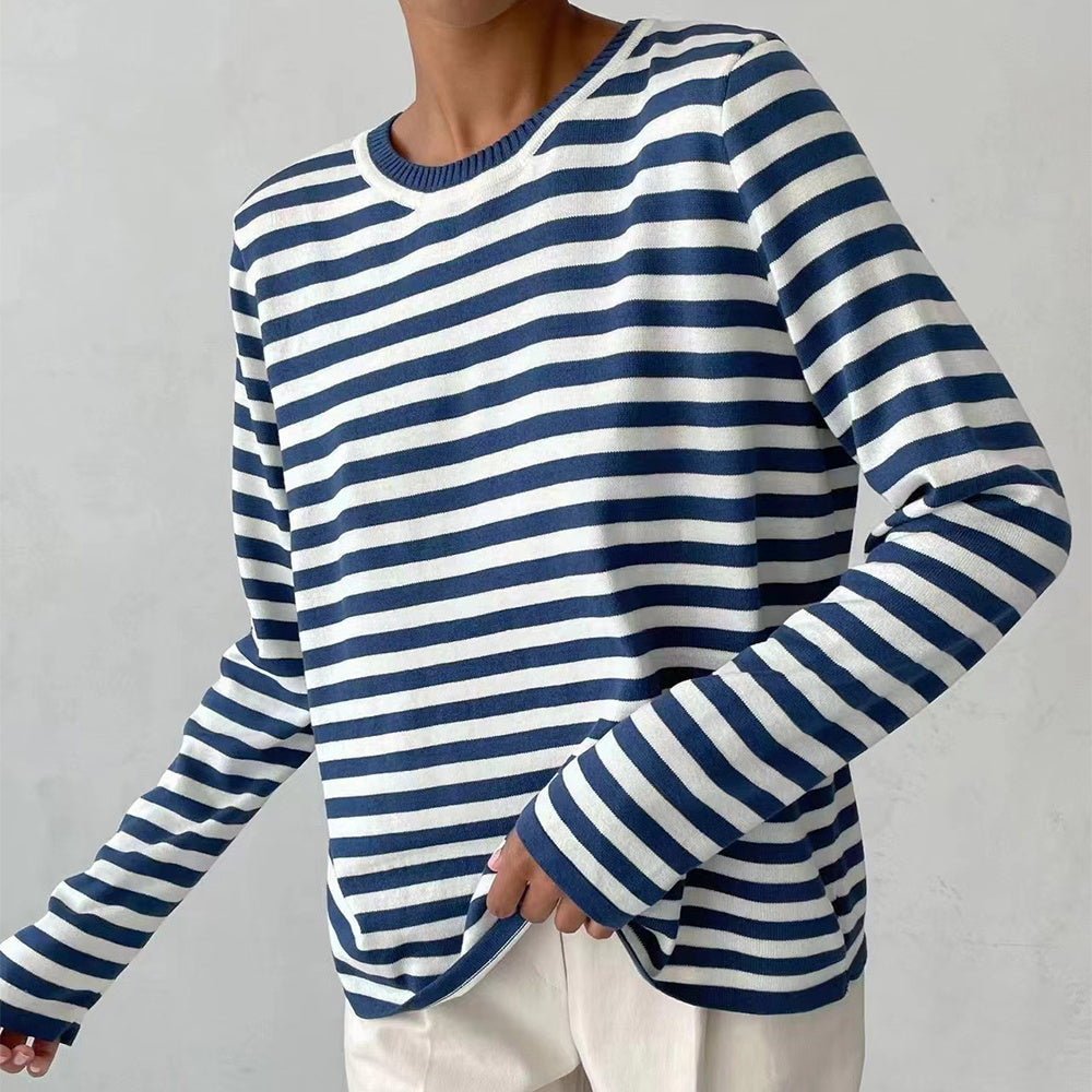 Comfy Women's Striped Crew Neck Sweater