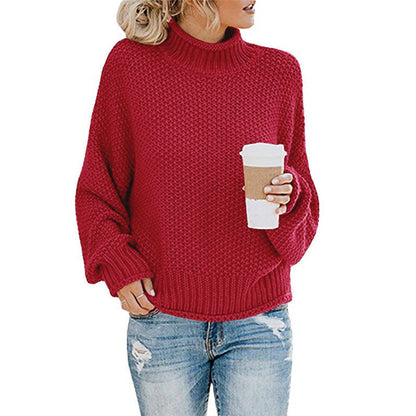 Cozy Women's Turtleneck Sweater - Soft Knit Winter Pullover