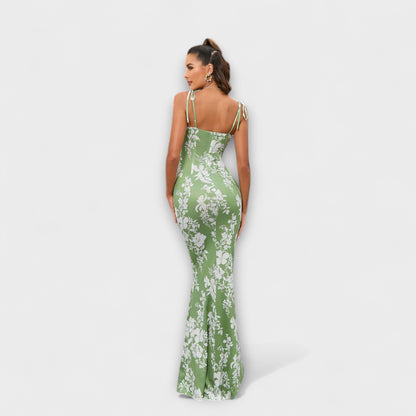Elegant Flower Pattern Party Dress