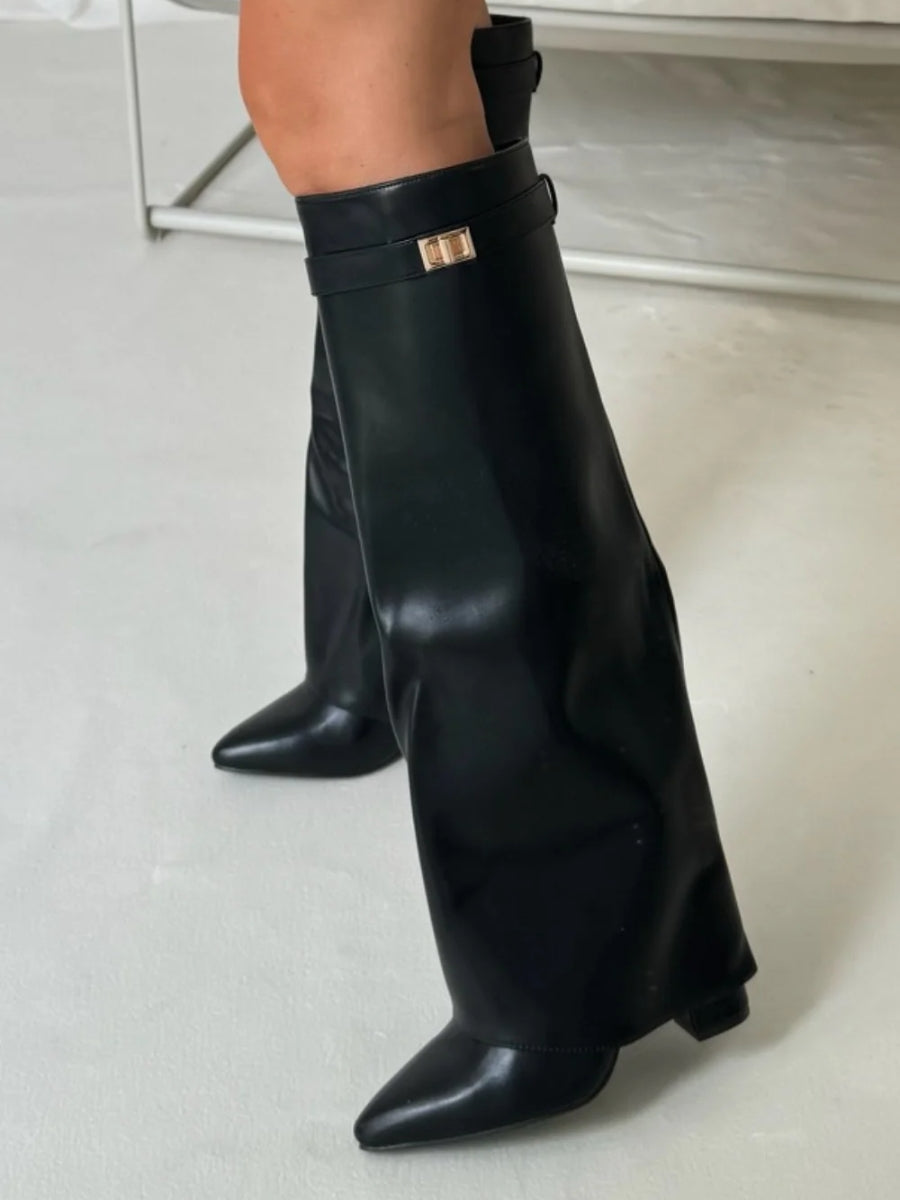 Tall Brown Suede High Heel Boots