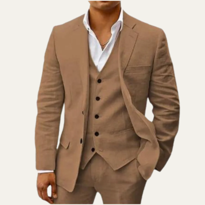 Lightweight Men's 3 Piece Linen Suit Set