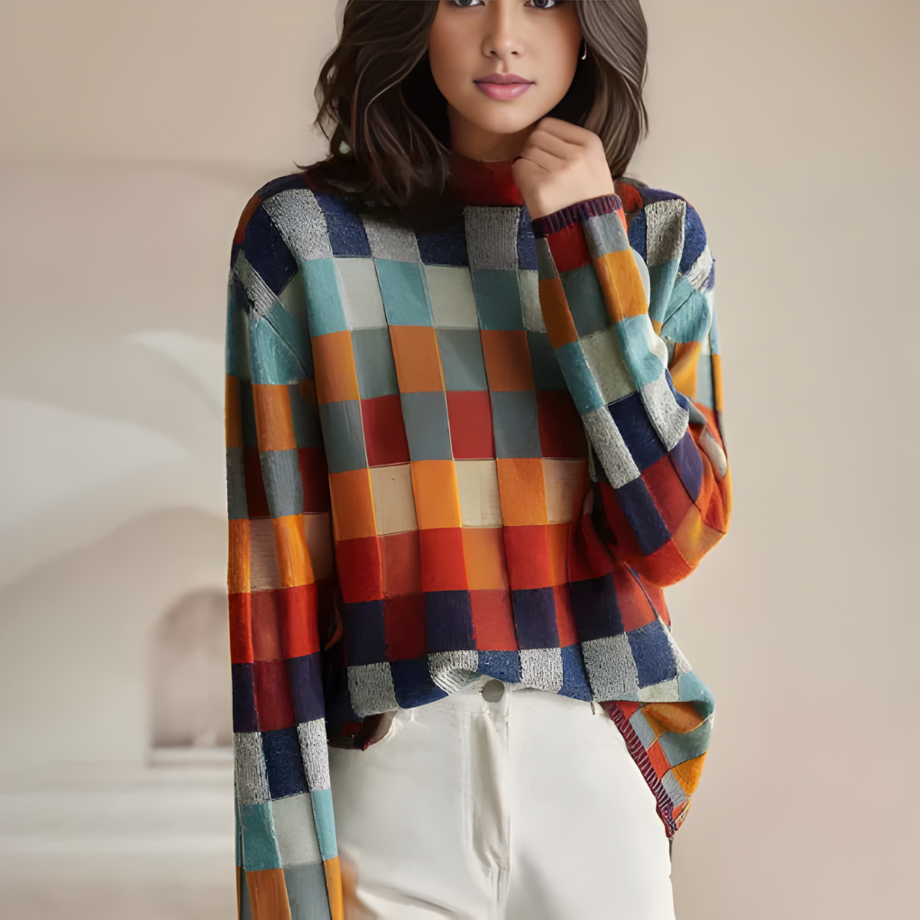 Ladies Warm Crew Neck Wool Sweater - Vossary