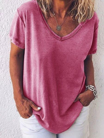 Comfy Women's V-Neck Short Sleeve Tee