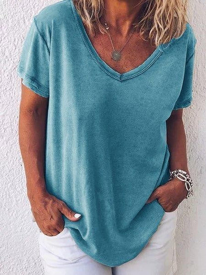 Comfy Women's V-Neck Short Sleeve Tee