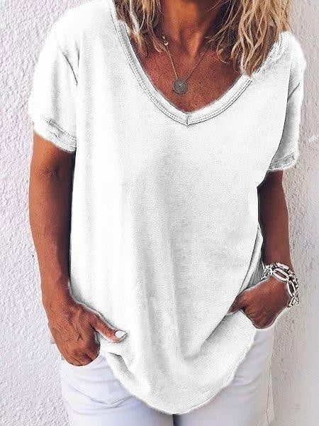 Comfy Women's V-Neck Short Sleeve Tee
