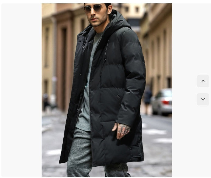 Insulated Men's Parka Coat - Hooded Quilted Water Resistant