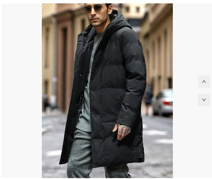 Insulated Men's Parka Coat - Hooded Quilted Water Resistant