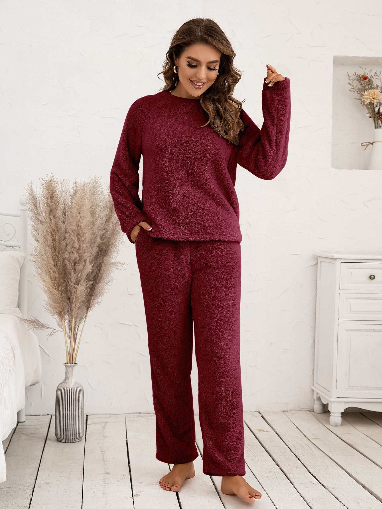 Cozy Plush Long Sleeve Loungewear Set