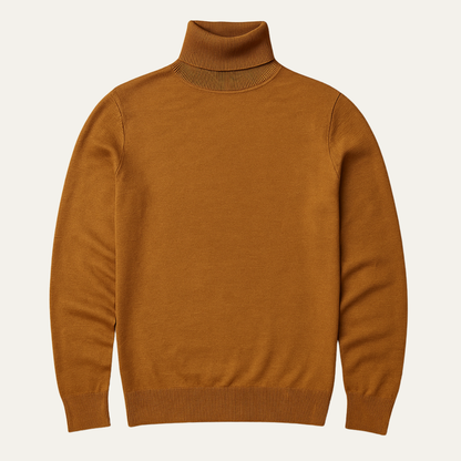 Comfy Men's Thin Knit Turtleneck Pullover Sweater - Vossary