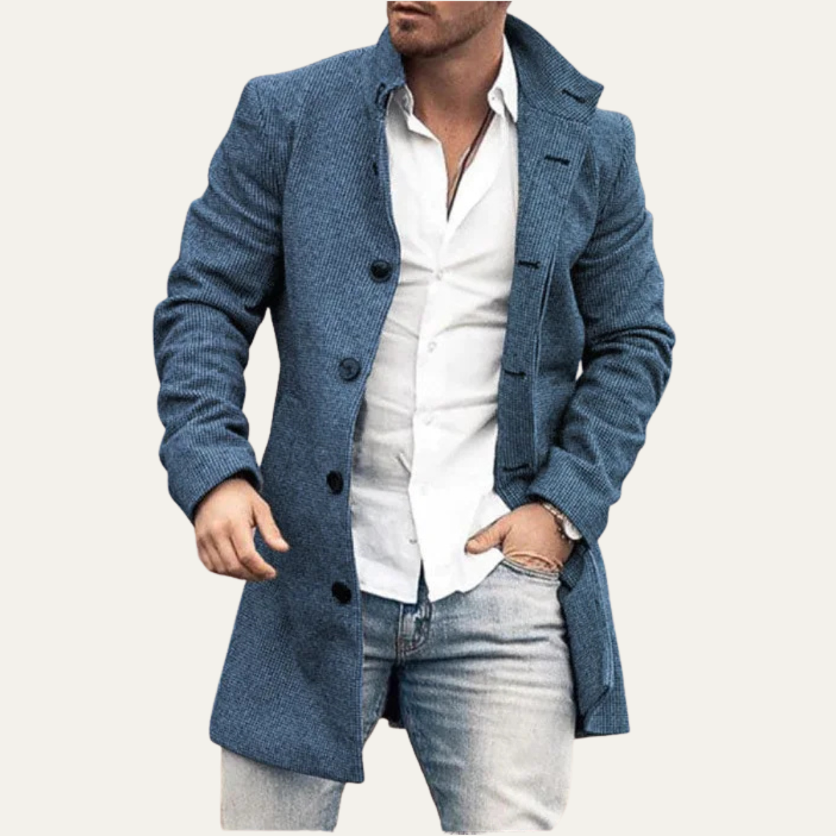 Warm Men's Plaid Winter Coat