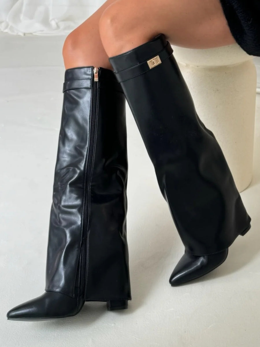 Tall Brown Suede High Heel Boots