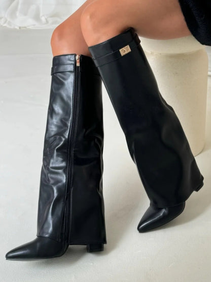 Tall Brown Suede High Heel Boots