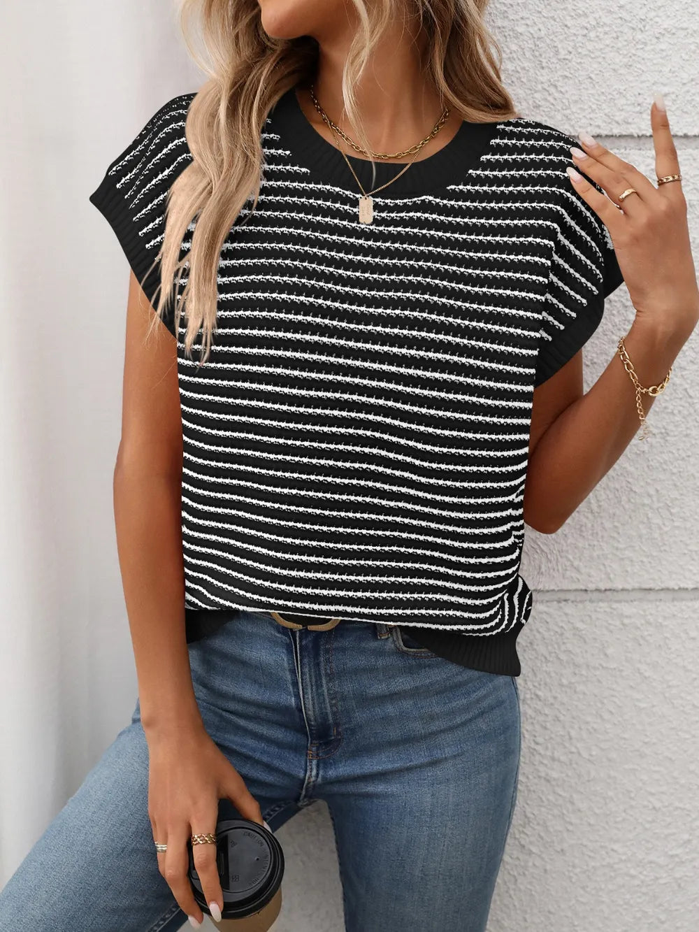 Colorful Crew Neck Casual Summer Tee