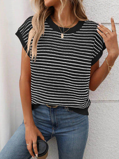 Colorful Crew Neck Casual Summer Tee