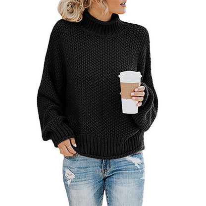 Cozy Women's Turtleneck Sweater - Soft Knit Winter Pullover