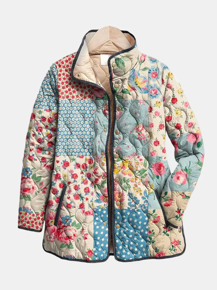 Pretty Flower Padded Coat - Vossary