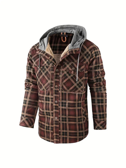 Plaid Hooded Winter Coat