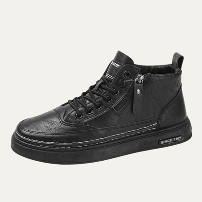 Stylish Men's Leather Zip Up Boots - Vossary