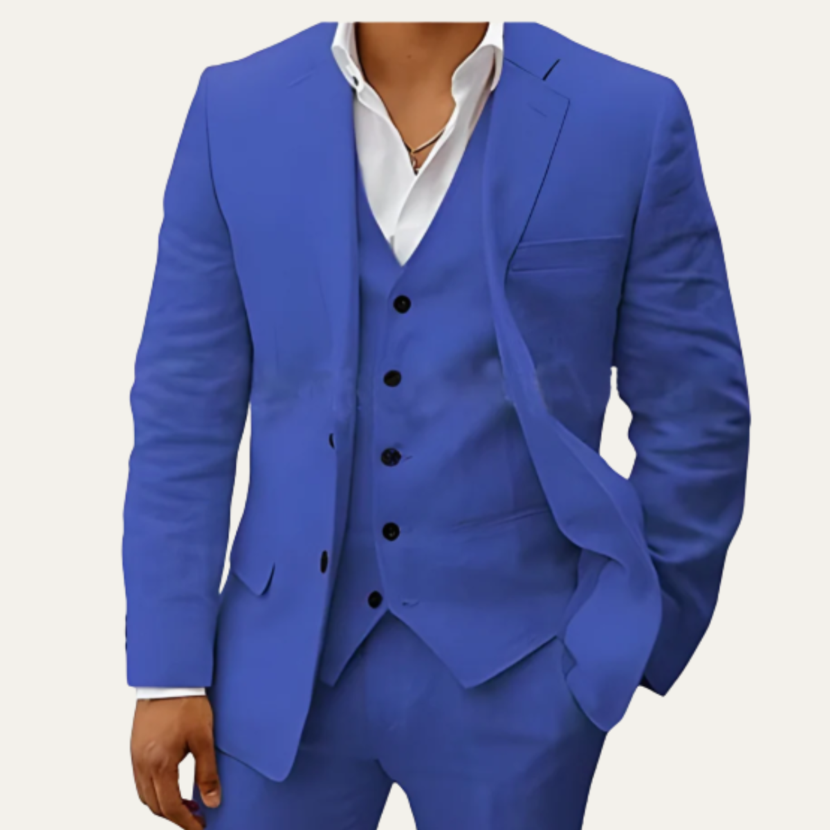 Lightweight Men's 3 Piece Linen Suit Set