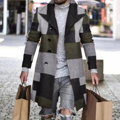 Warm Men's Plaid Winter Coat