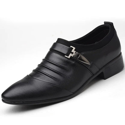 Classic Black Leather Monk Strap Shoes