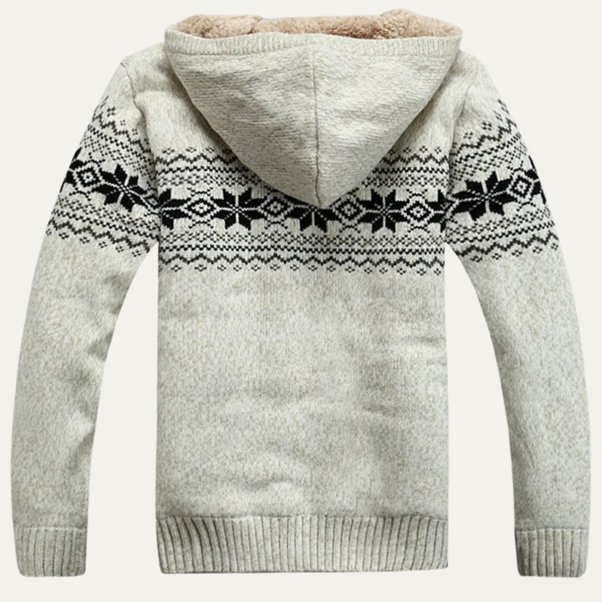 Warm Men's Hooded Cable Knit Winter Jacket