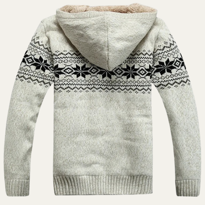 Warm Men's Hooded Cable Knit Winter Jacket