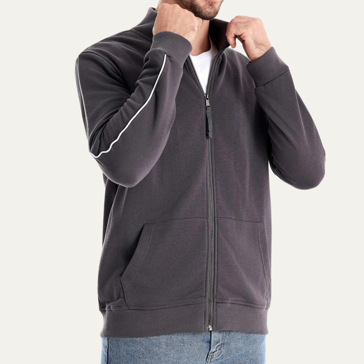Comfortable Men's Zip Up Lightweight Windbreaker Jacket