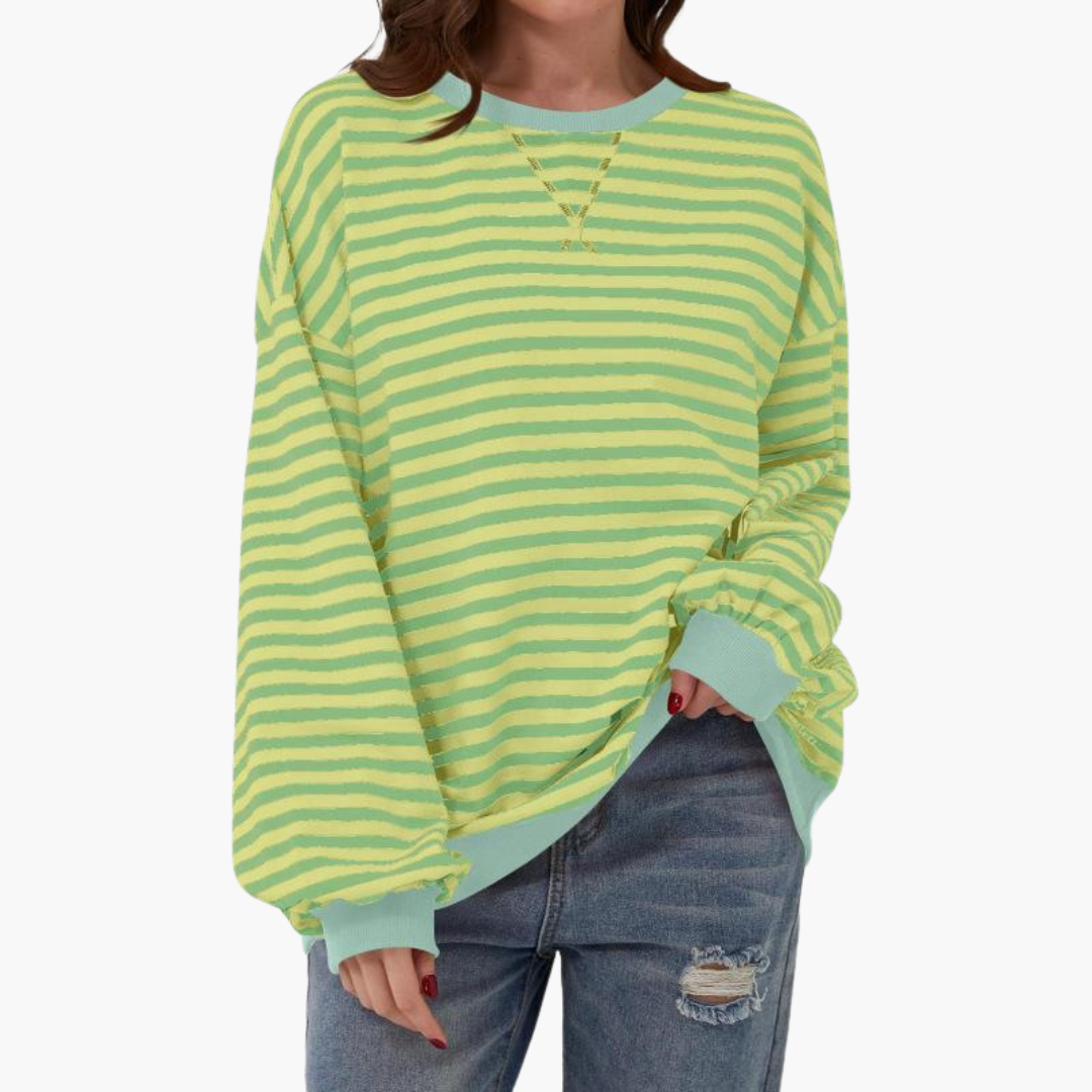 Comfy Women's Horizontal Sweatshirt – Relaxing Full Sleeve Top