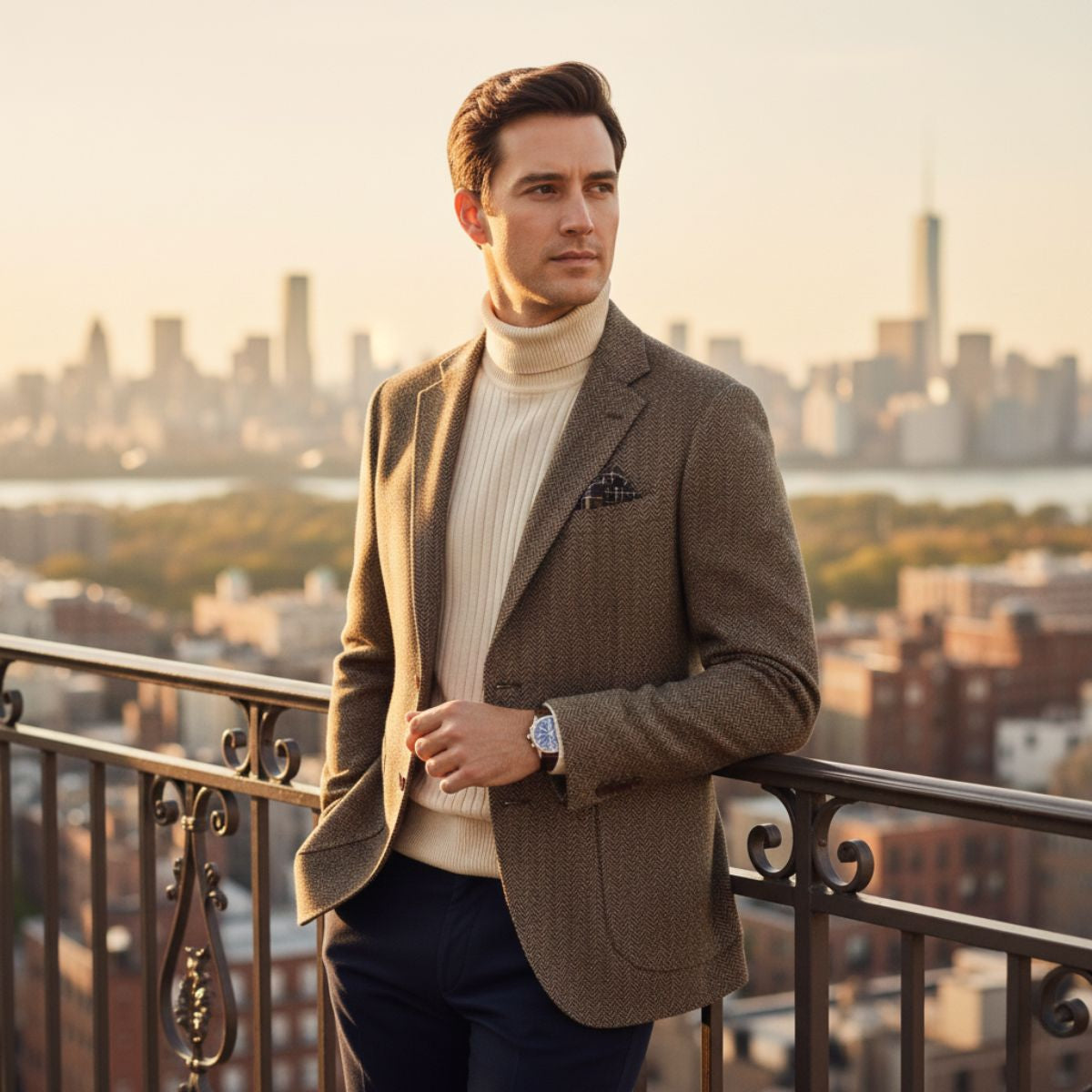 Classic Men's Tweed Blazer Jacket