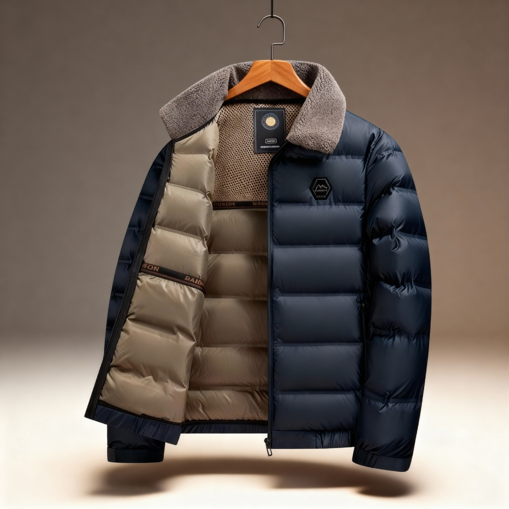 Warm Padded Collar Zip Up Jacket