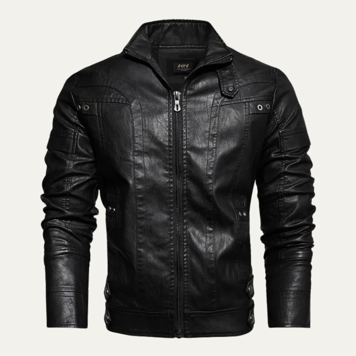 Stylish Men's Fitted Leather Biker Jacket