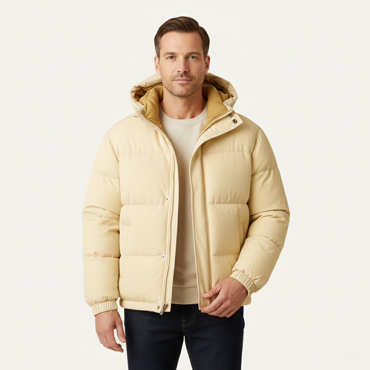 Thermal Insulated Men's Puffer Hooded Parka Jacket