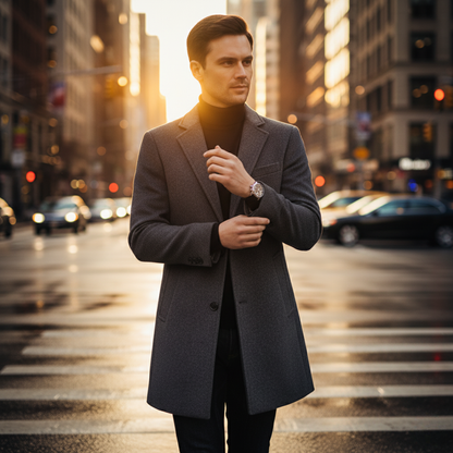 Classic Men's Wool Smart Office Coat
