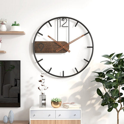Stylish Metal and Wood Wall Clock