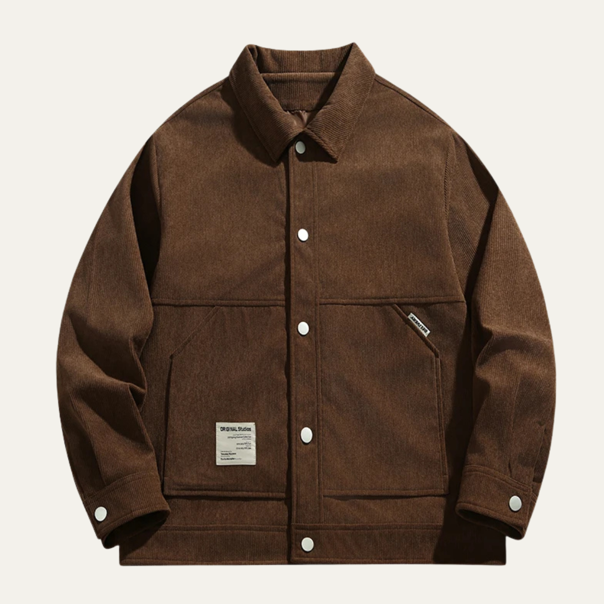 Relaxed Fit Corduroy Button Down Men's Jacket