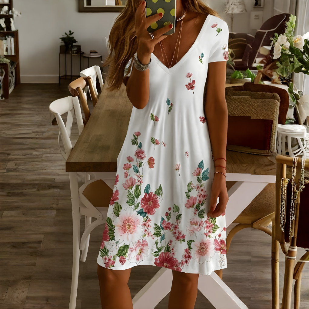 Ladies' Casual Summer V Neck Dress
