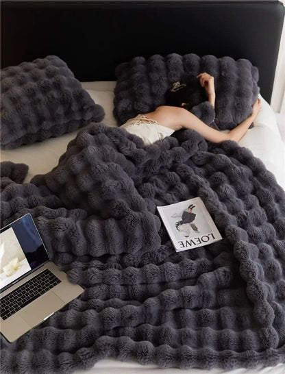 Plush Cozy Quilted Throw Blanket
