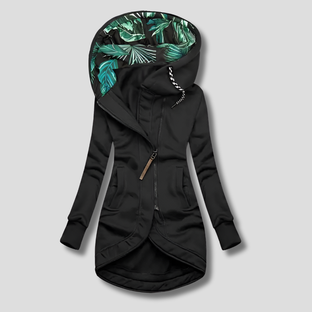 Fashionable Women's Hooded Zip Jacket