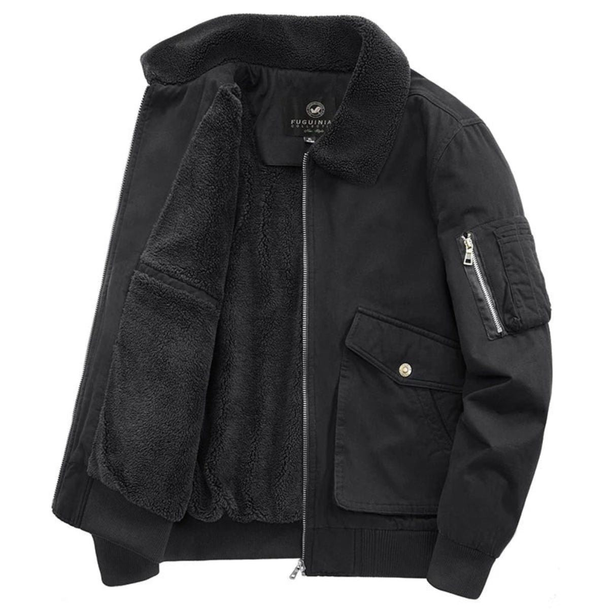 Warm Fleece Lined Mens Bomber Jacket