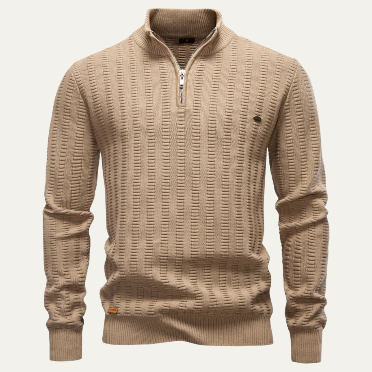 Warm Men's Half Zip Wool Winter Sweater